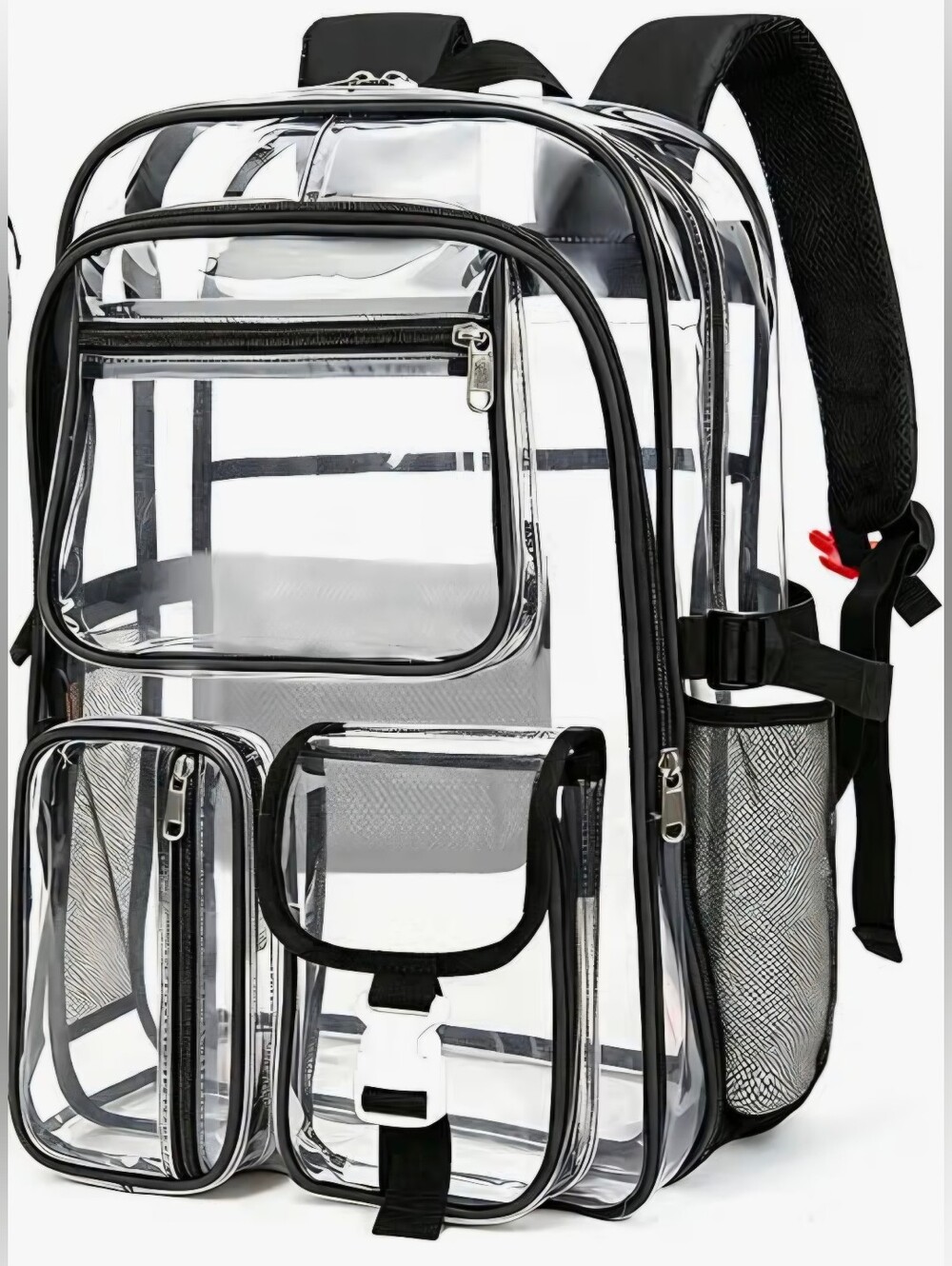 Clear Black-Trim Backpack / Transparent Stadium Bag